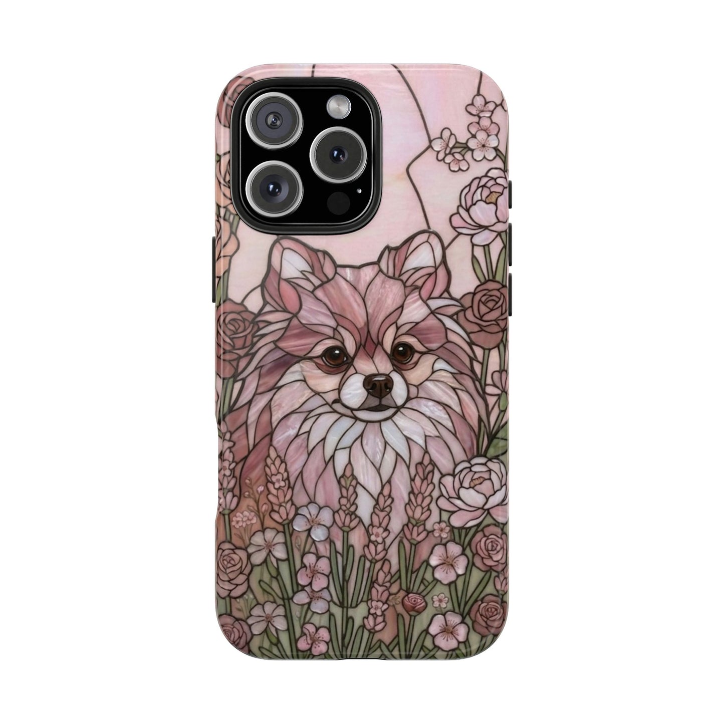 Shih Tzu Stained Glass Style Tough Case — Rose Garden Theme