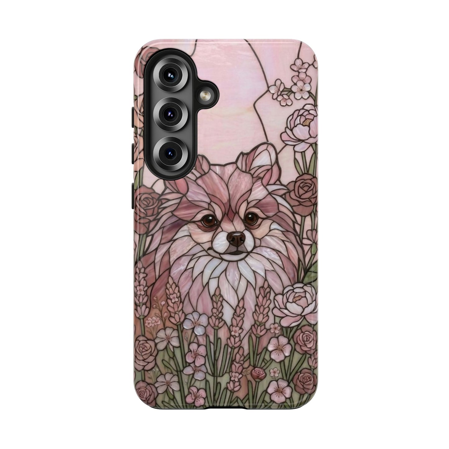 Shih Tzu Stained Glass Style Tough Case — Rose Garden Theme