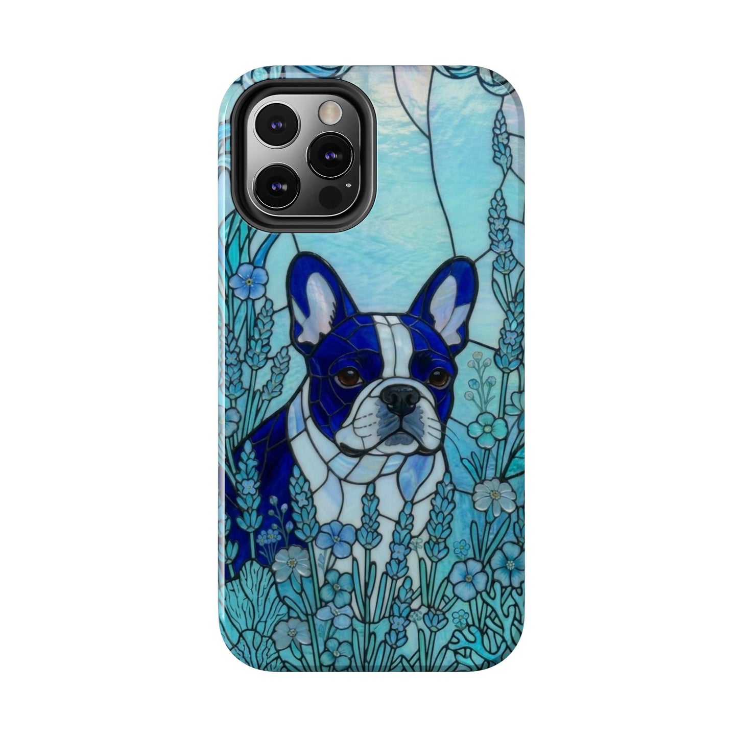 Frenchie Stained Glass Style Tough Case — Ocean Theme