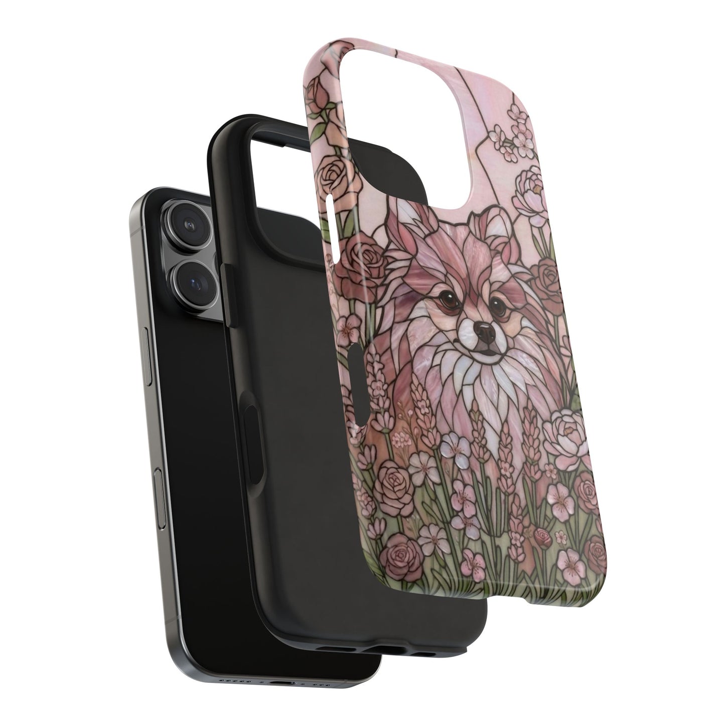 Shih Tzu Stained Glass Style Tough Case — Rose Garden Theme