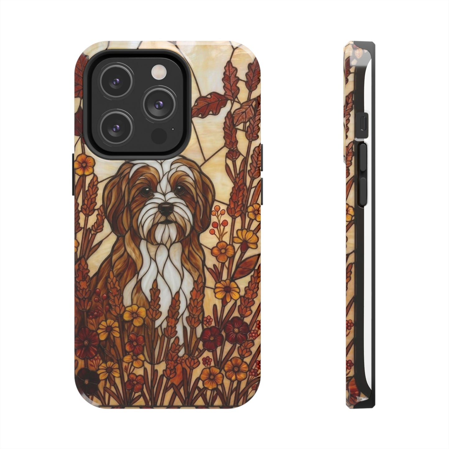 Maltese Stained Glass Style Tough Case — Autumn Warmth Theme