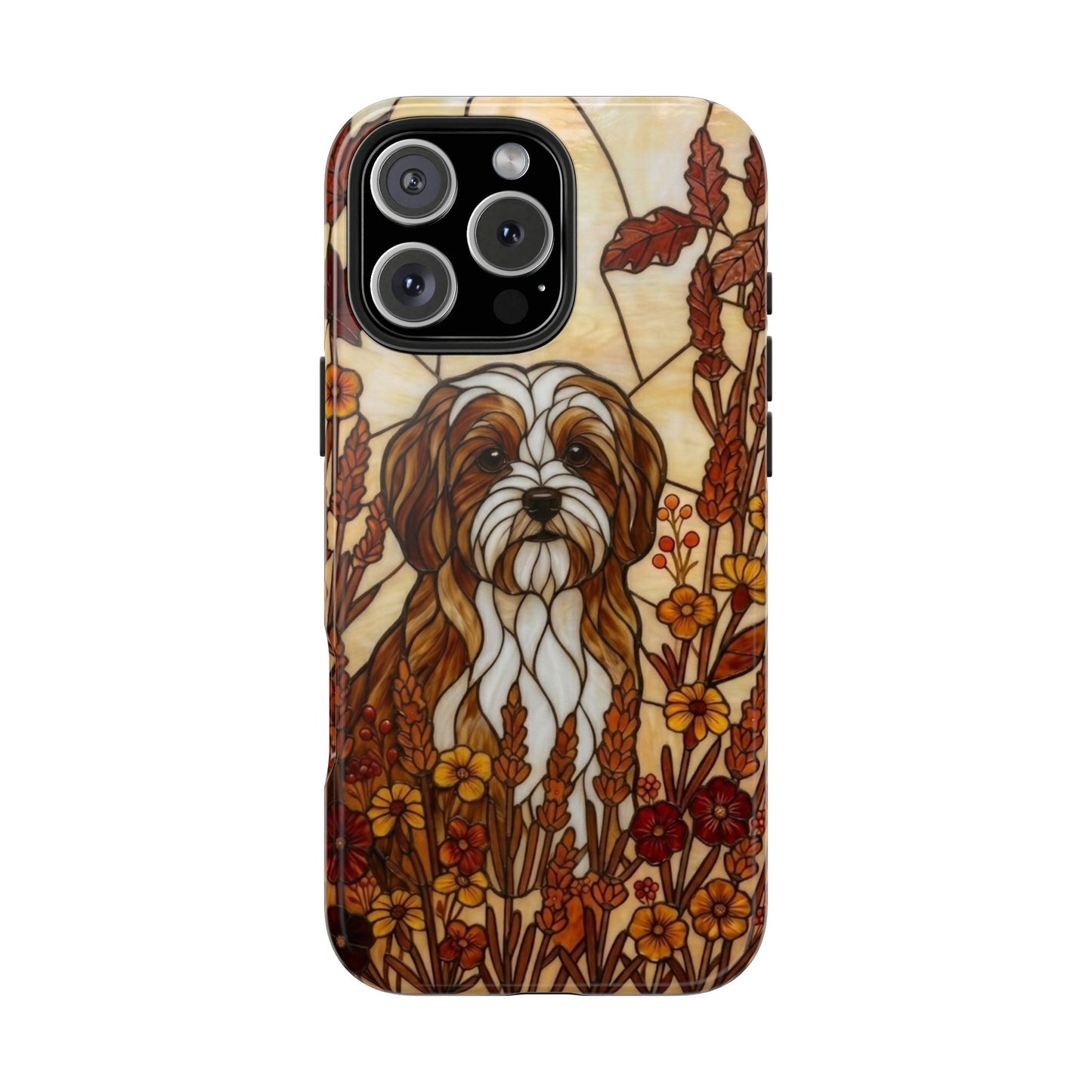 Maltese Stained Glass Style Tough Case — Autumn Warmth Theme