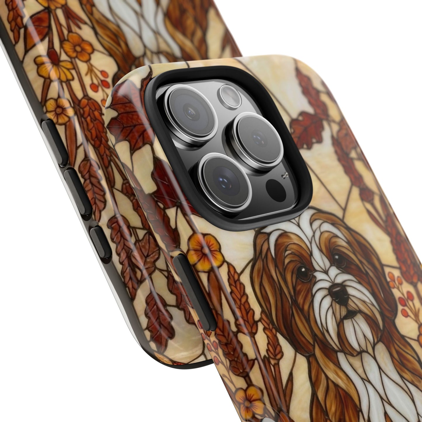 Maltese Stained Glass Style Tough Case — Autumn Warmth Theme