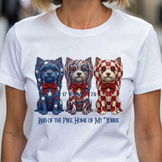 Yorkie Patriotic Free Land Premium Tee