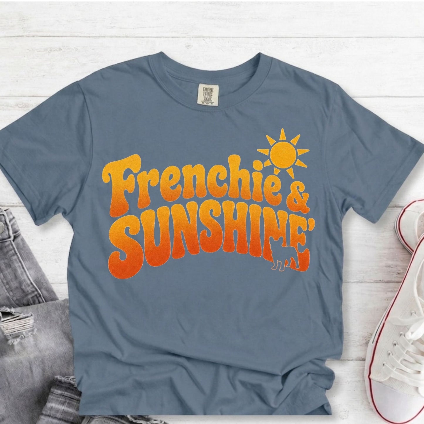 Frenchie Sunshine Retro Premium Tee