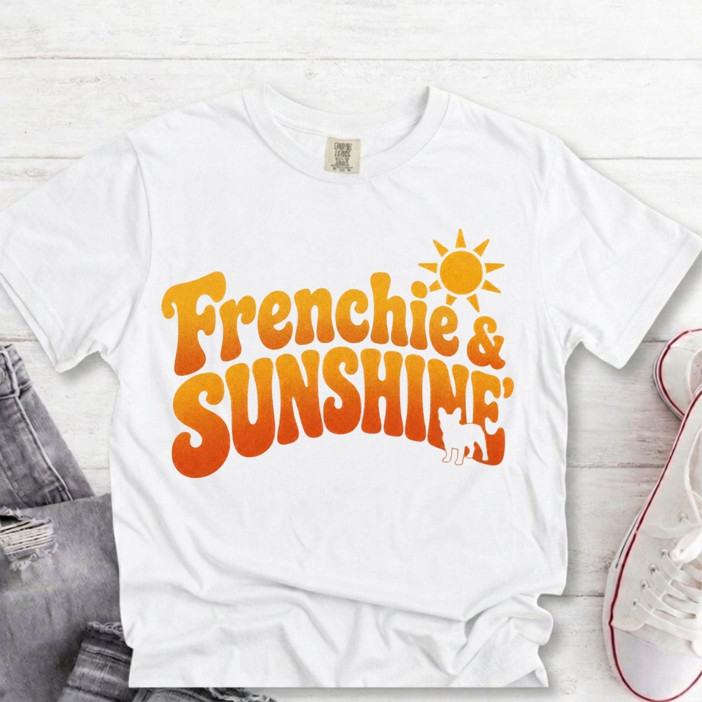 Frenchie Sunshine Retro Premium Tee