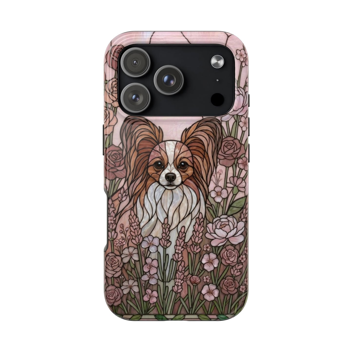 Papillon Stained Glass Style Tough Case — Rose Garden Theme