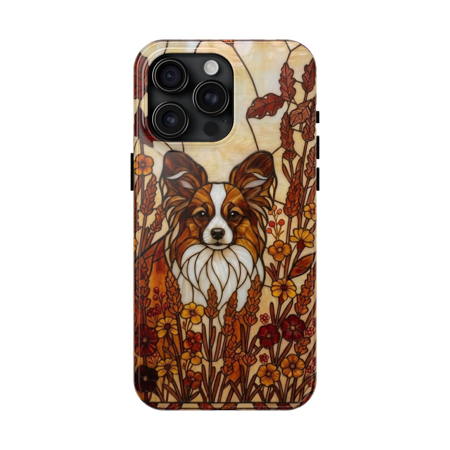 Papillon Stained Glass Style Tough Case — Autumn Warmth Theme