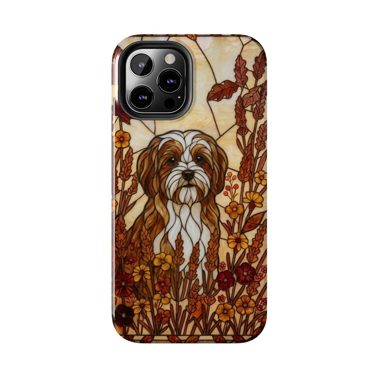 Maltese Stained Glass Style Tough Case — Autumn Warmth Theme