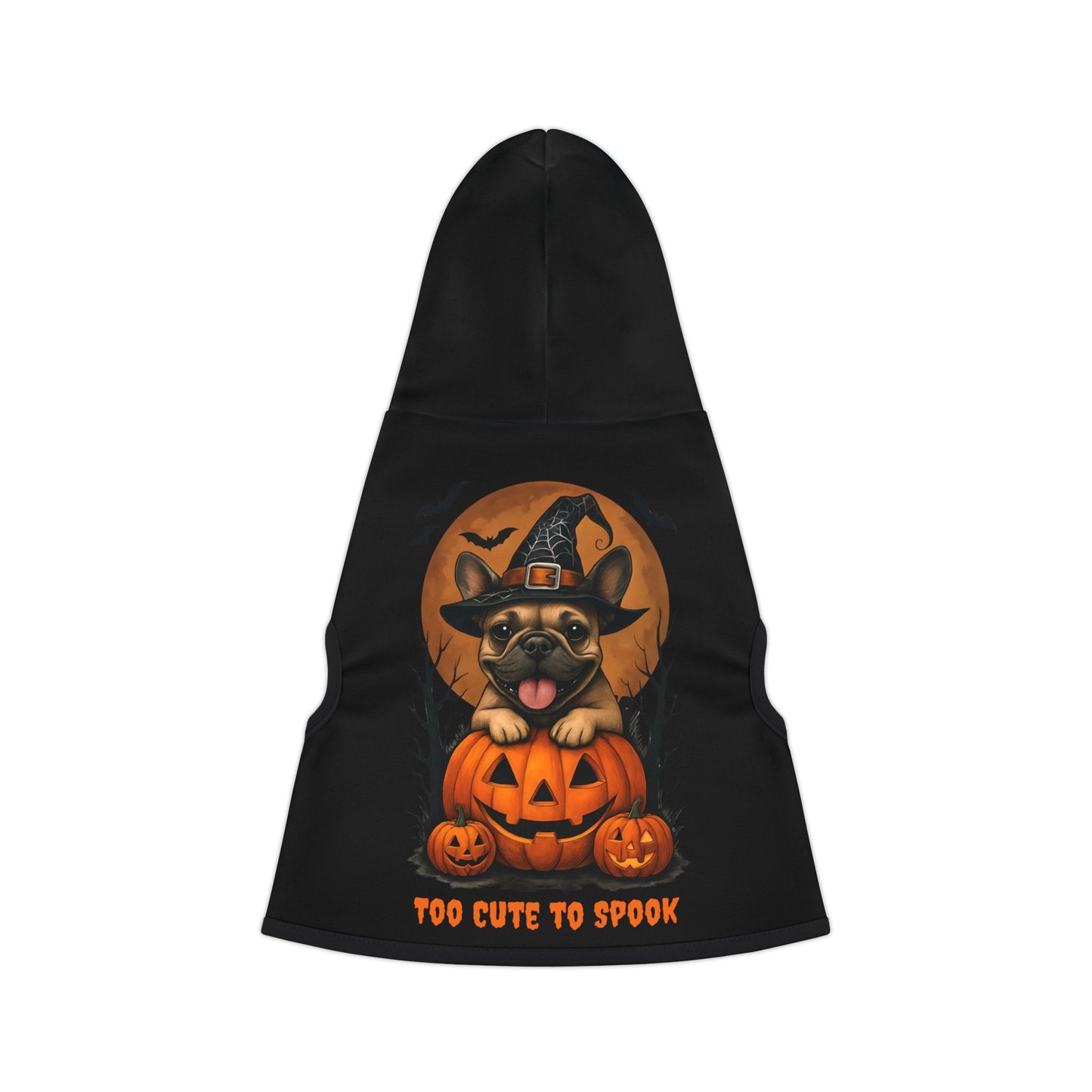 Cute Frenchie Black Halloween Dog Hoodie – Too Cute to Spook!