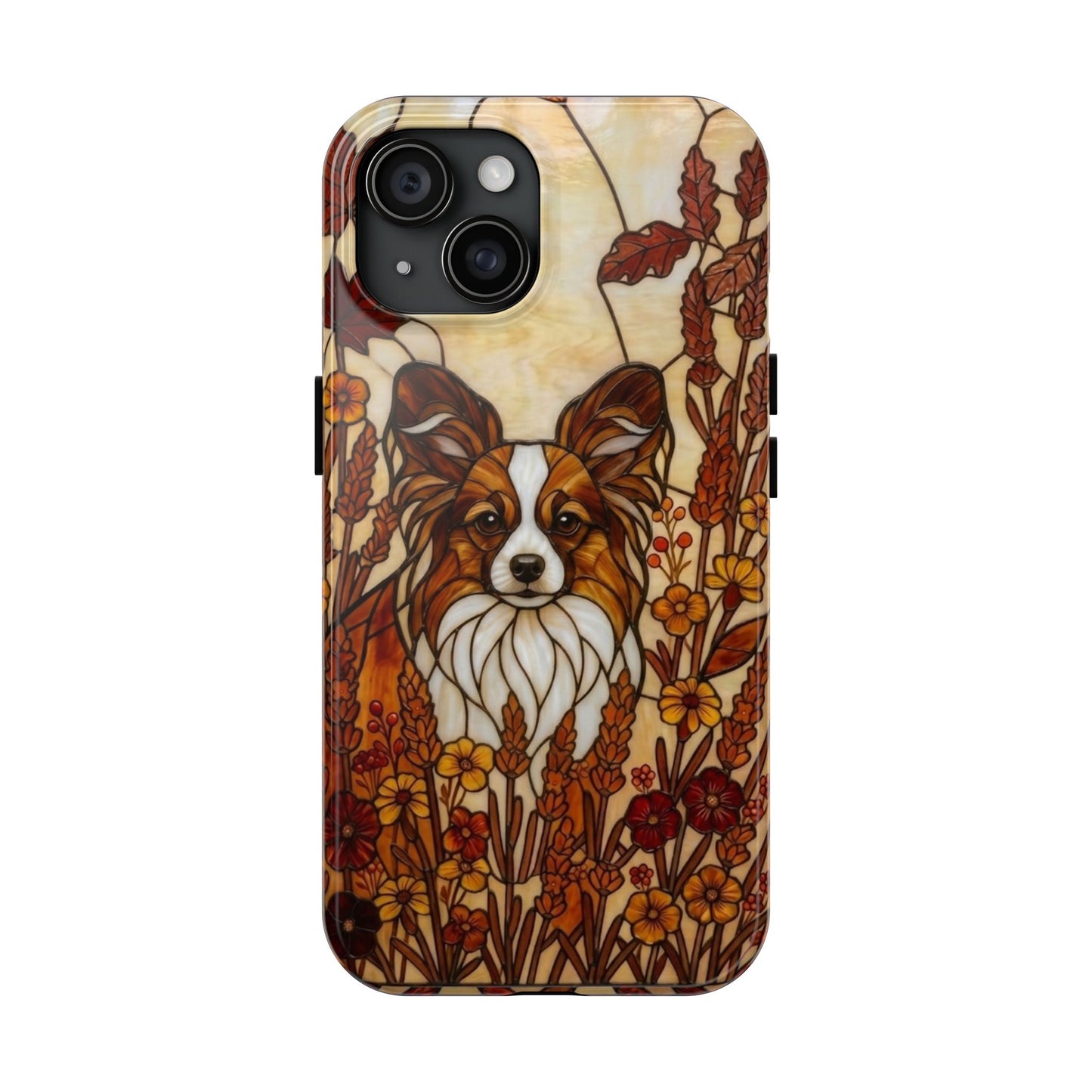 Papillon Stained Glass Style Tough Case — Autumn Warmth Theme