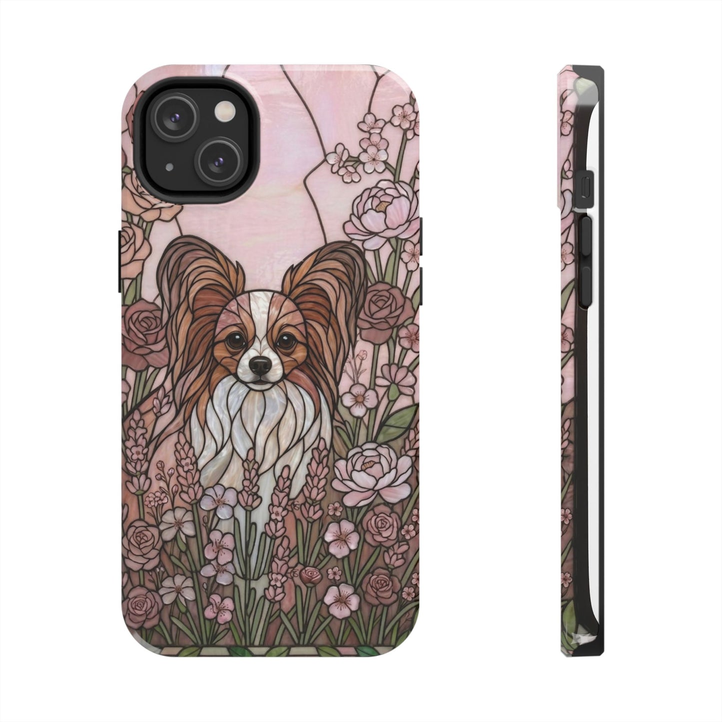 Papillon Stained Glass Style Tough Case — Rose Garden Theme