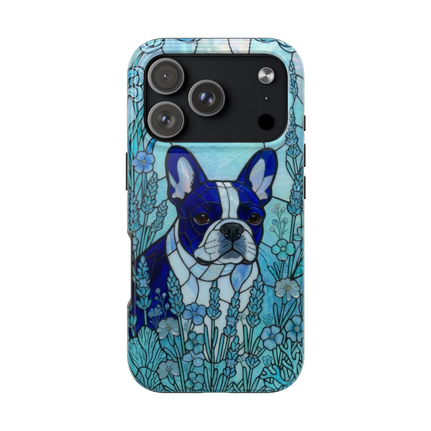 Frenchie Stained Glass Style Tough Case — Ocean Theme