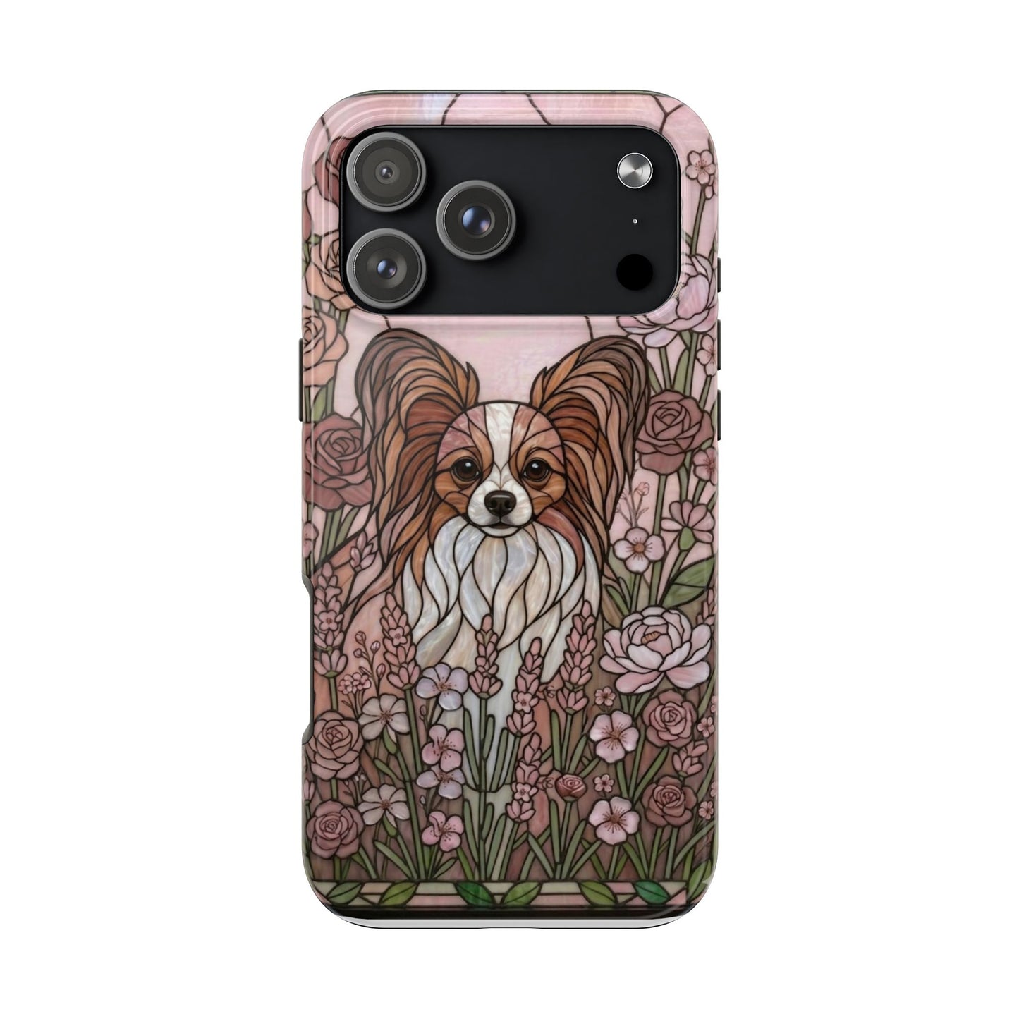 Papillon Stained Glass Style Tough Case — Rose Garden Theme