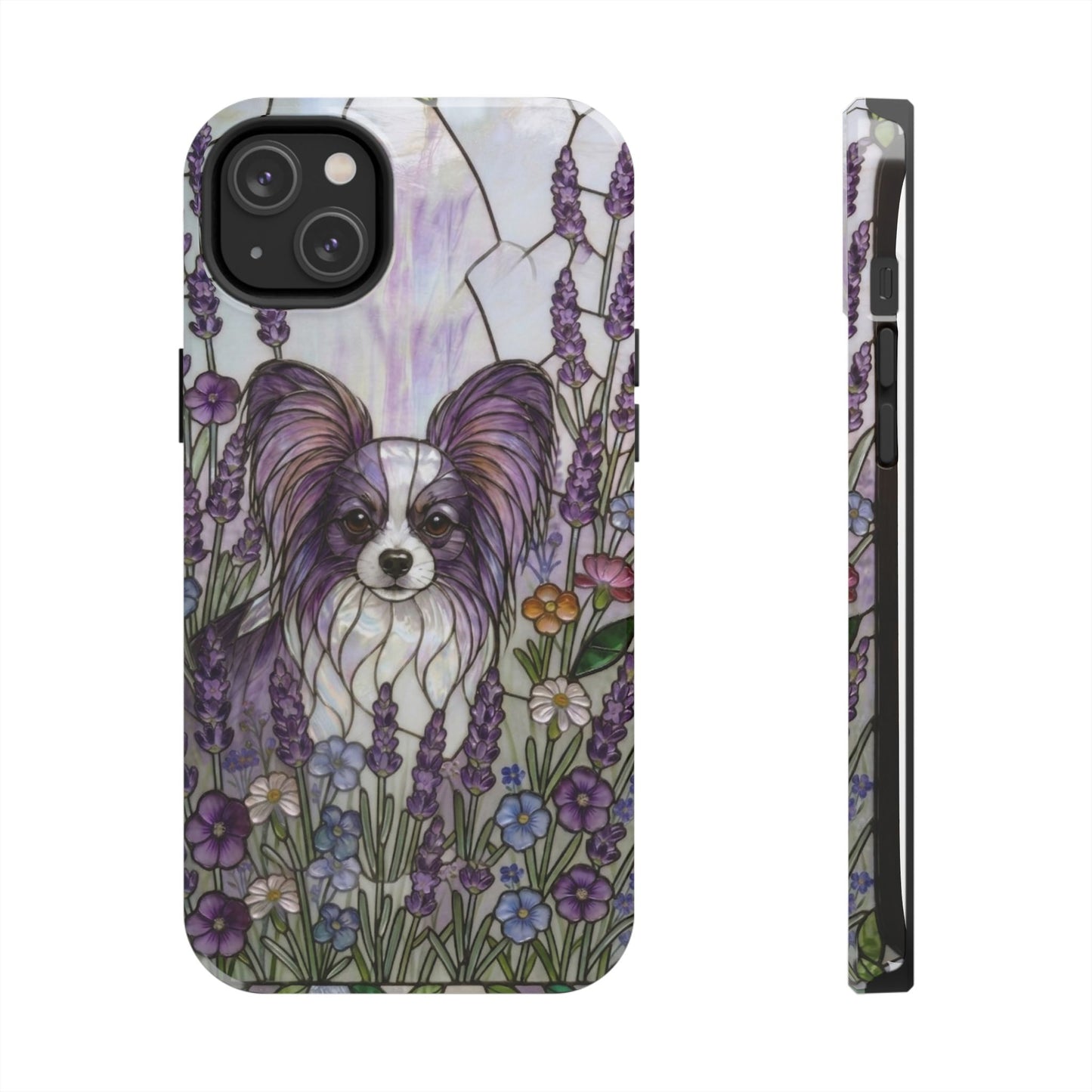 Papillon Stained Glass Style Tough Case — Lavender Floral Theme