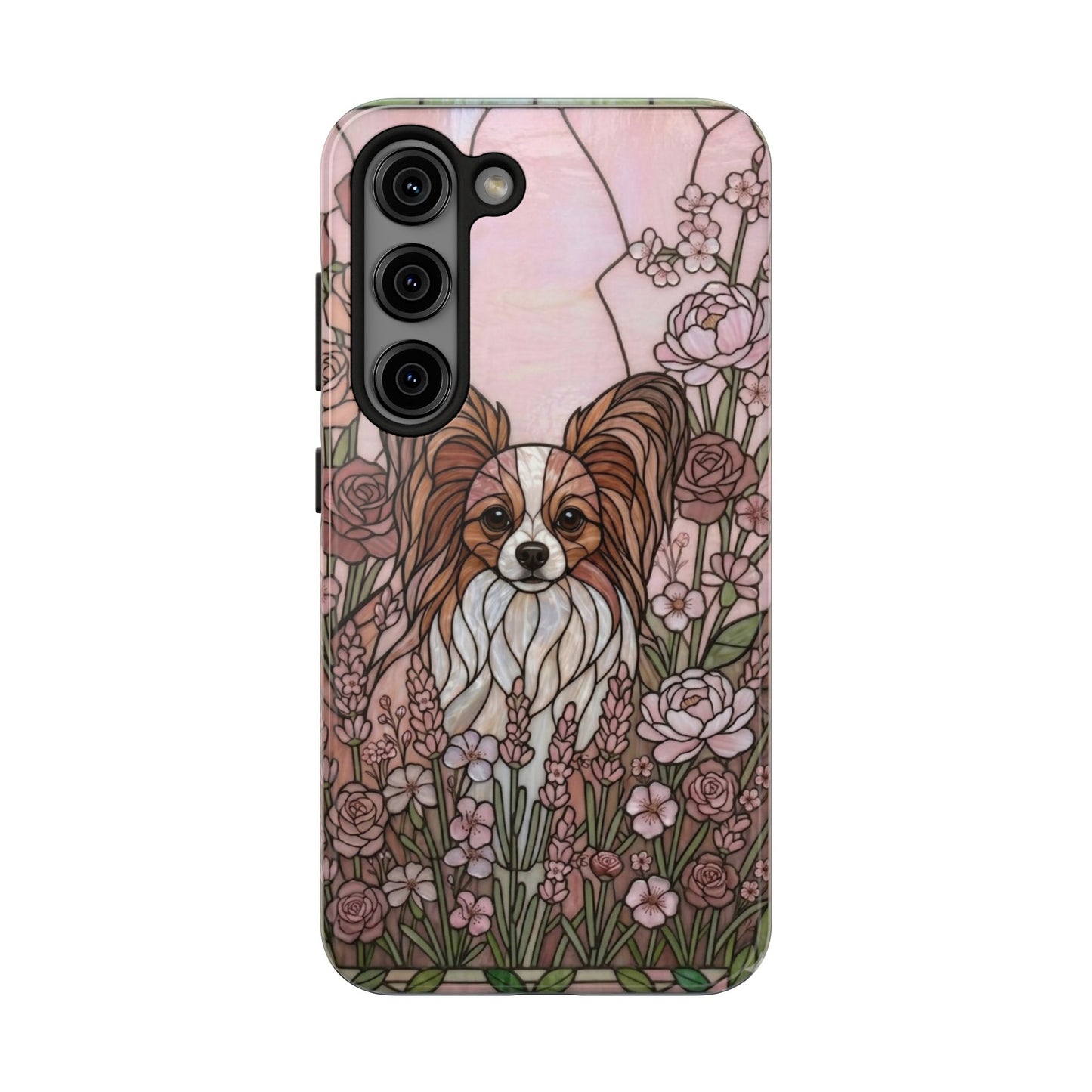Papillon Stained Glass Style Tough Case — Rose Garden Theme