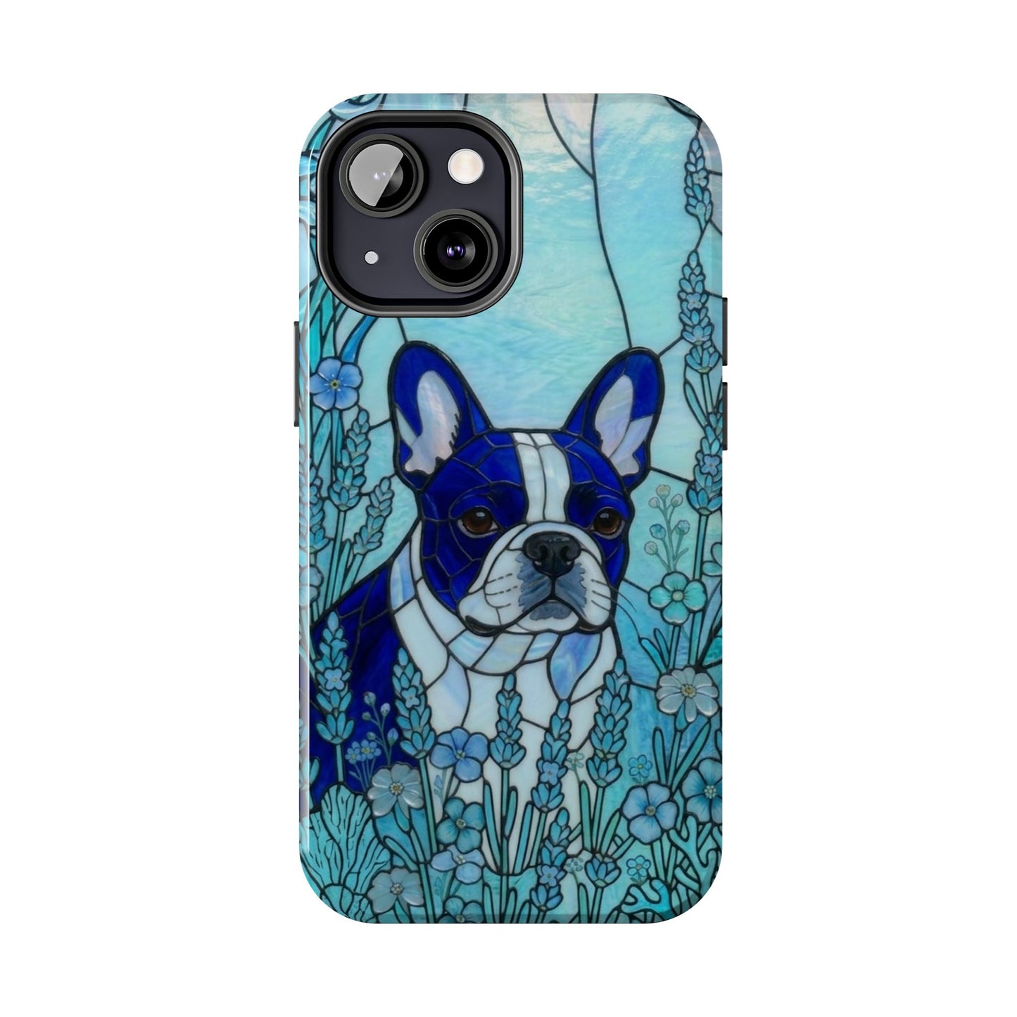 Frenchie Stained Glass Style Tough Case — Ocean Theme