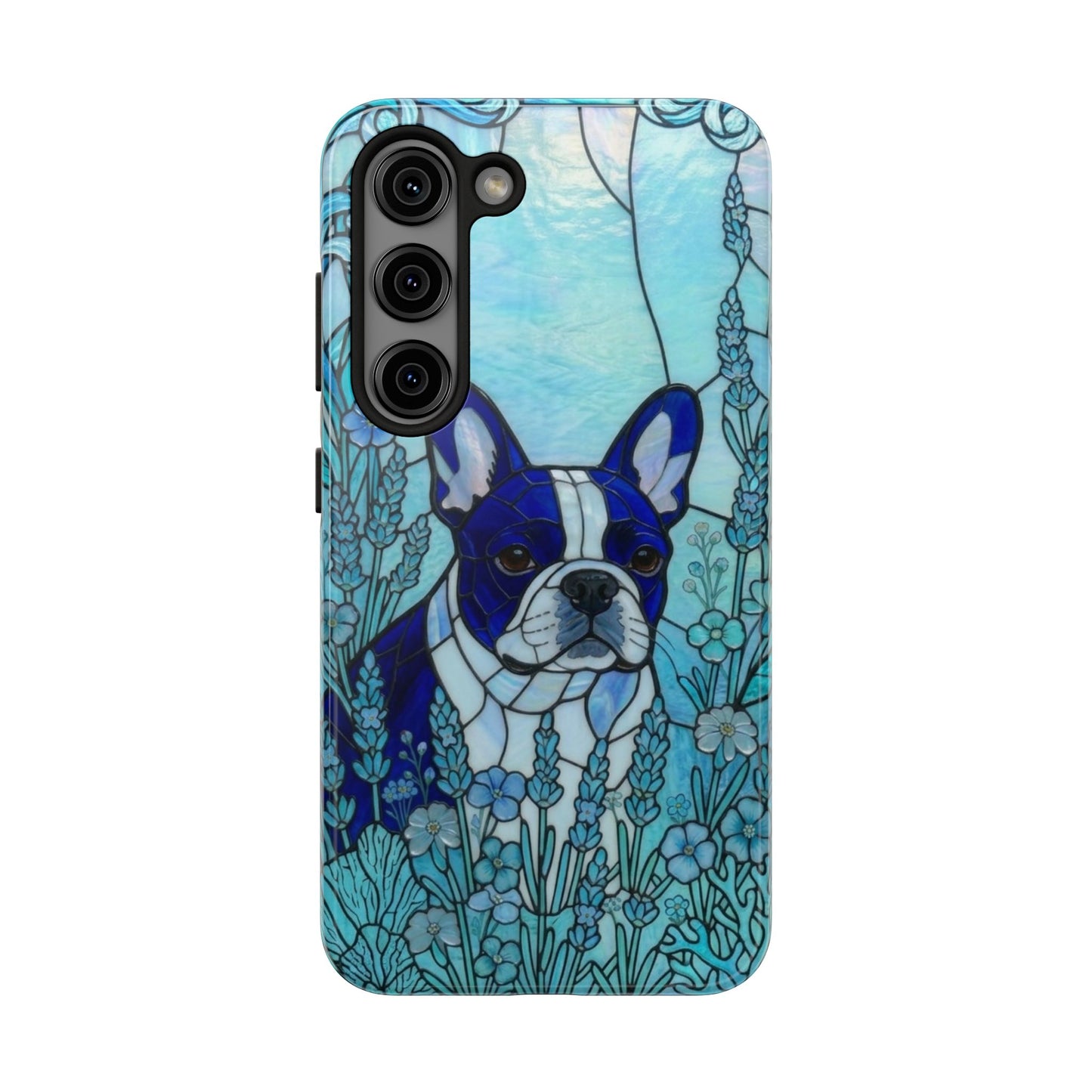 Frenchie Stained Glass Style Tough Case — Ocean Theme