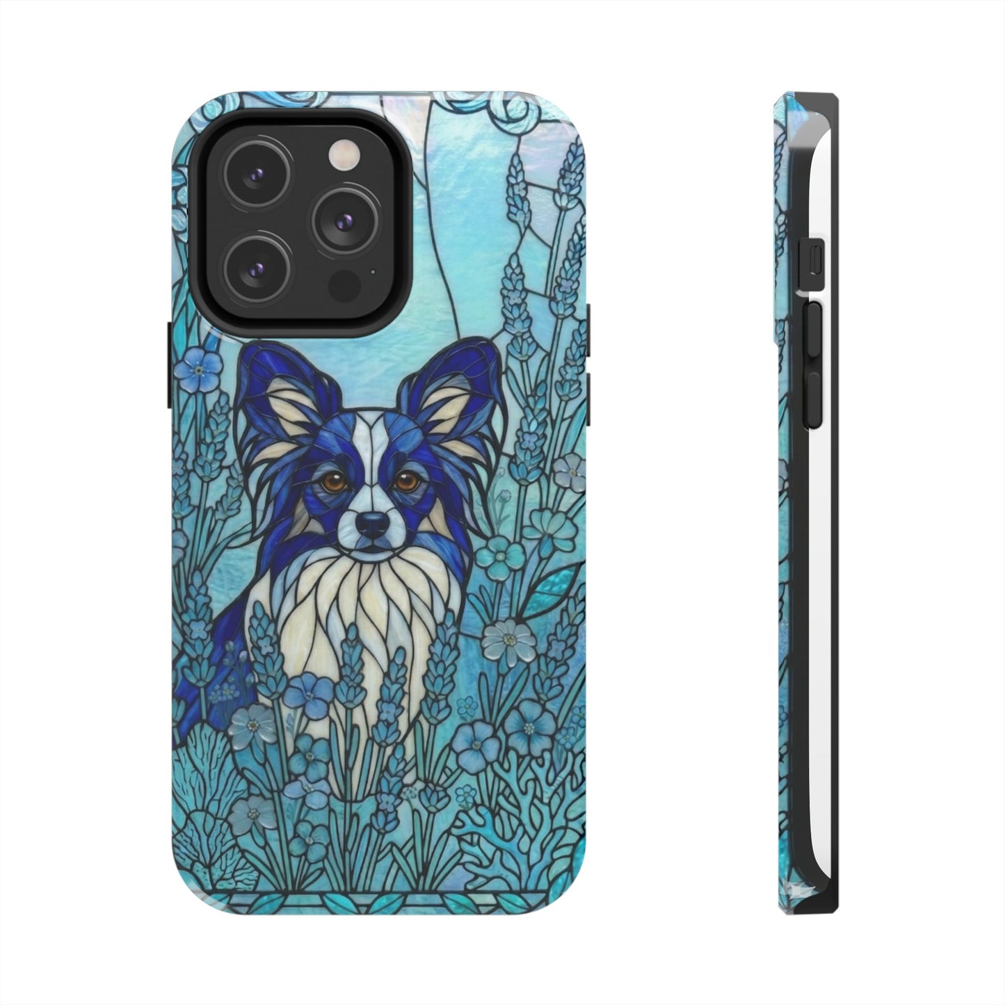 Papillon Stained Glass Style Tough Case — Ocean Blue Theme