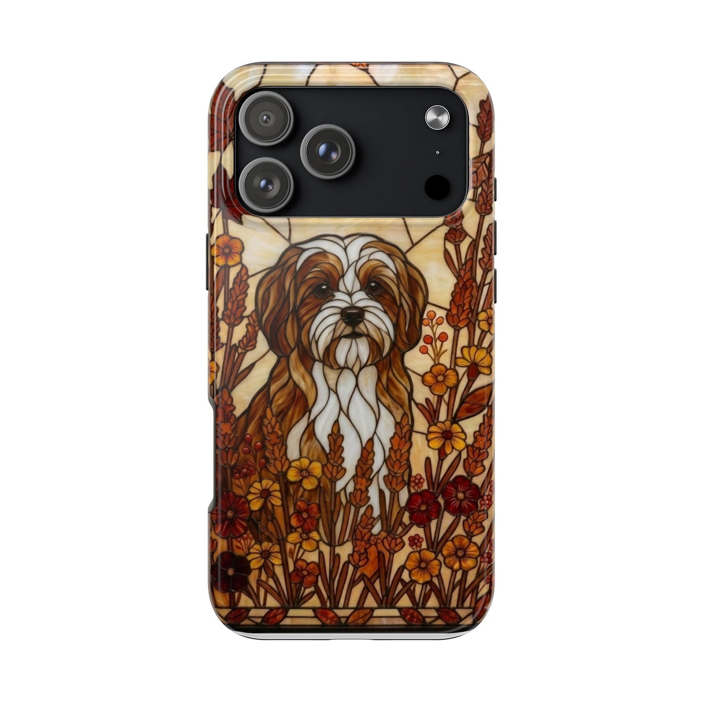 Maltese Stained Glass Style Tough Case — Autumn Warmth Theme