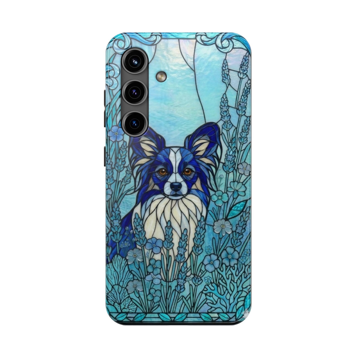 Papillon Stained Glass Style Tough Case — Ocean Blue Theme