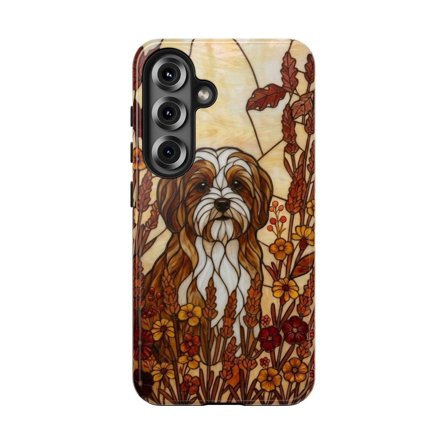 Maltese Stained Glass Style Tough Case — Autumn Warmth Theme