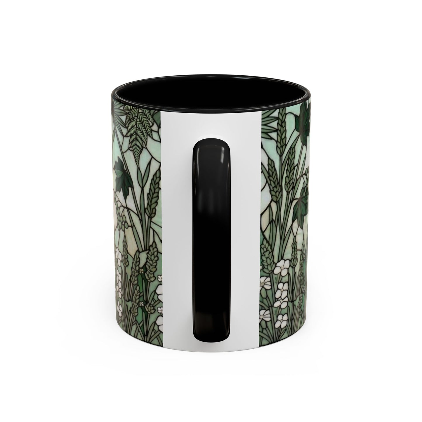 Stained Glass French Bulldog Coffee Mug — Botanical Green Theme