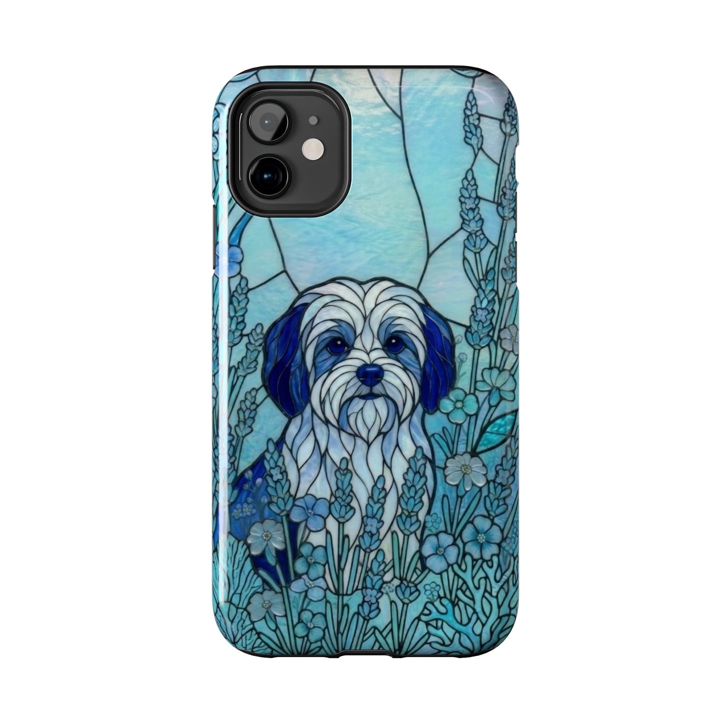 Maltese Stained Glass Style Tough Case — Ocean Blue Theme