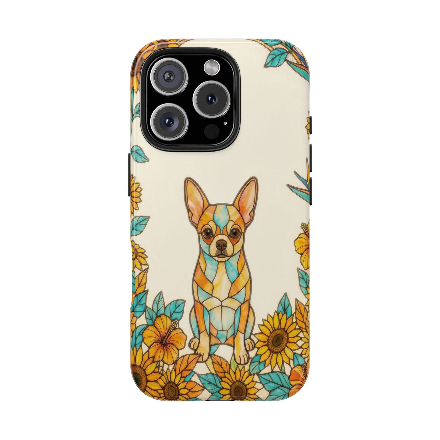 Chihuahua Stained Glass Style Tough Case — Sun & Joy Theme