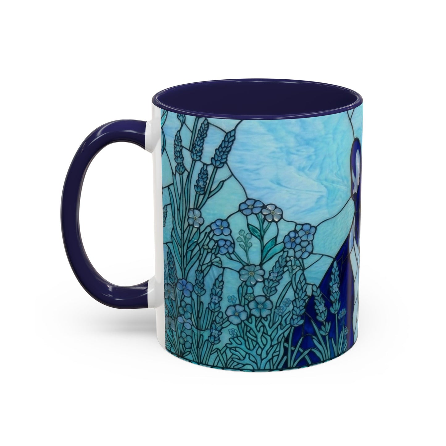 Stained Glass French Bulldog Coffee Mug — Ocean Blue Theme