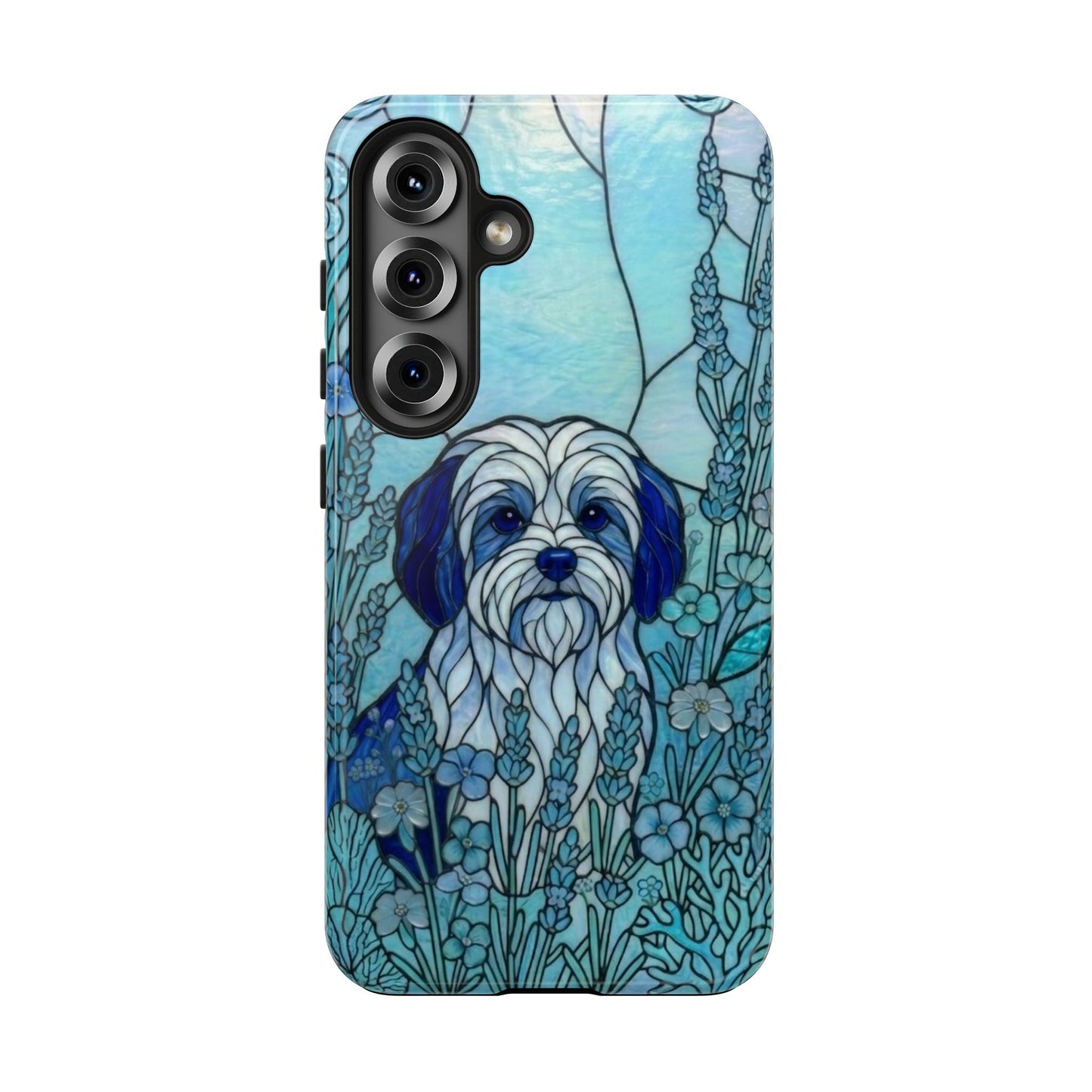 Maltese Stained Glass Style Tough Case — Ocean Blue Theme