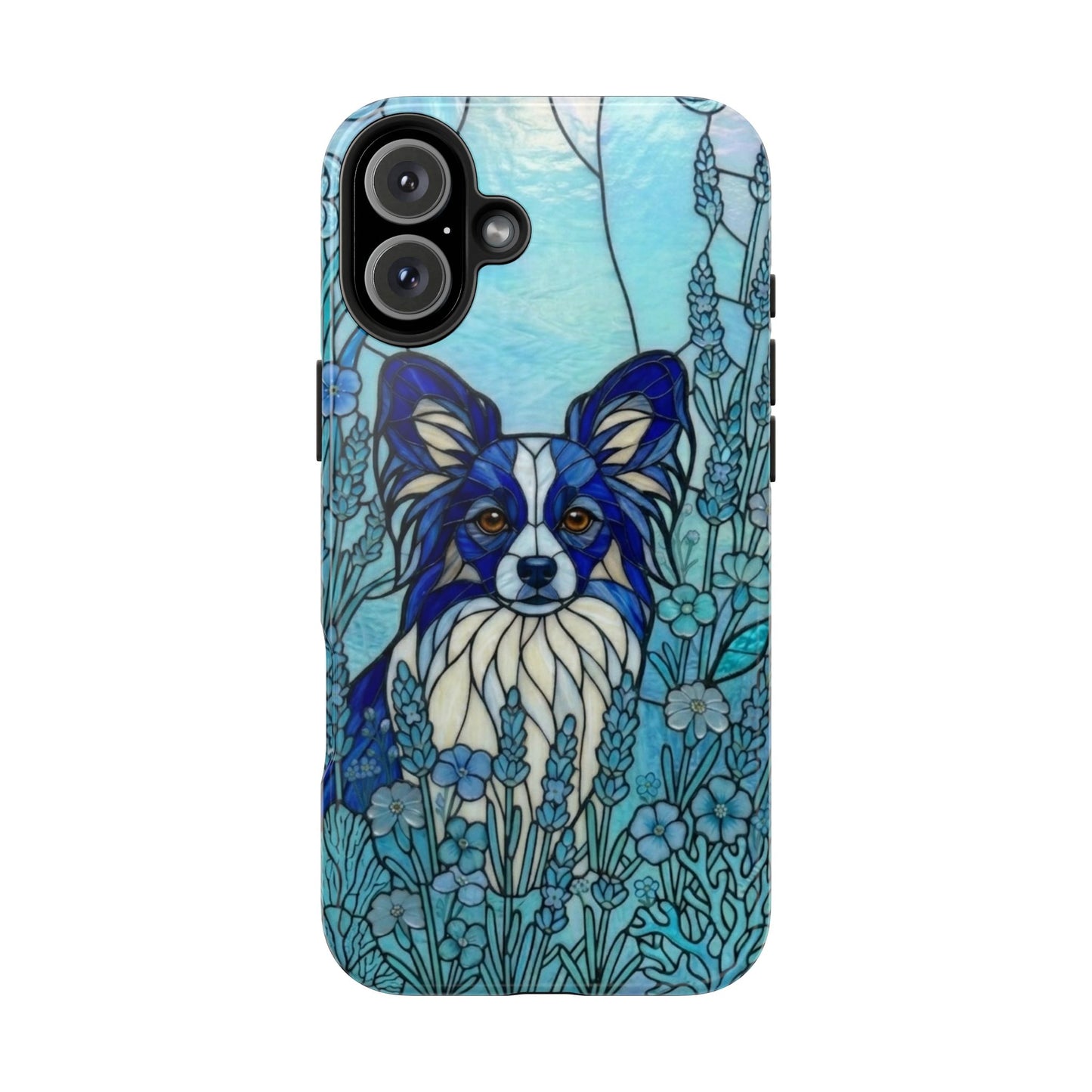 Papillon Stained Glass Style Tough Case — Ocean Blue Theme