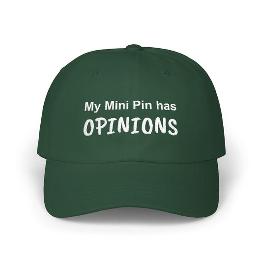 Funny Dad Cap My Mini Pin has Opinions