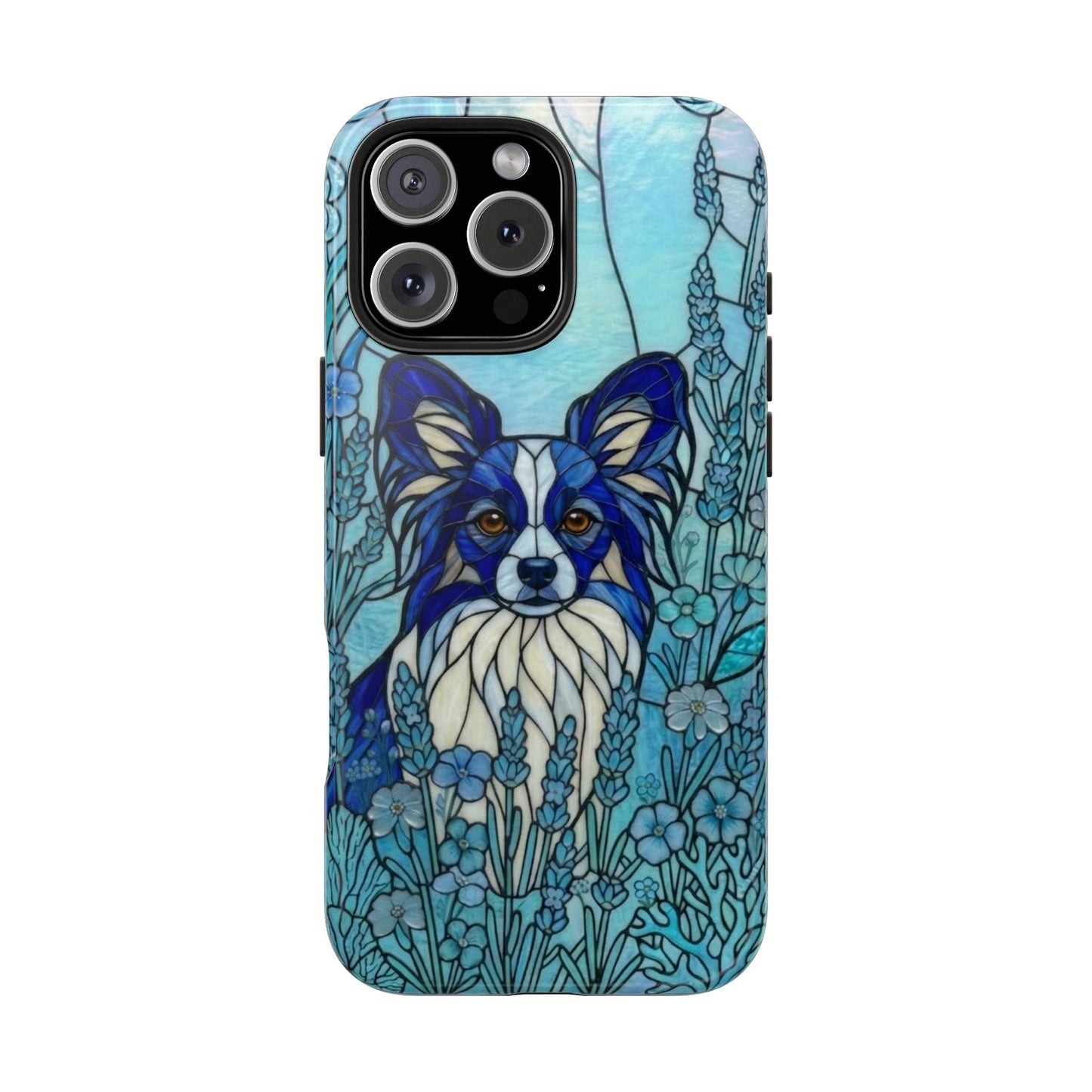 Papillon Stained Glass Style Tough Case — Ocean Blue Theme