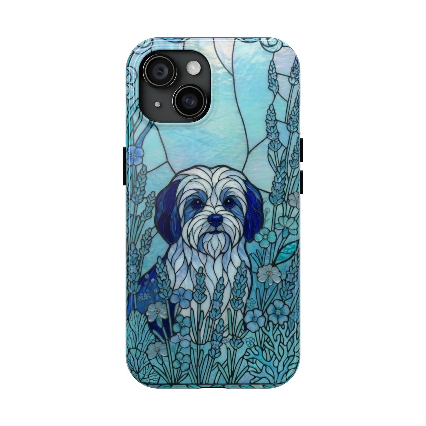 Maltese Stained Glass Style Tough Case — Ocean Blue Theme