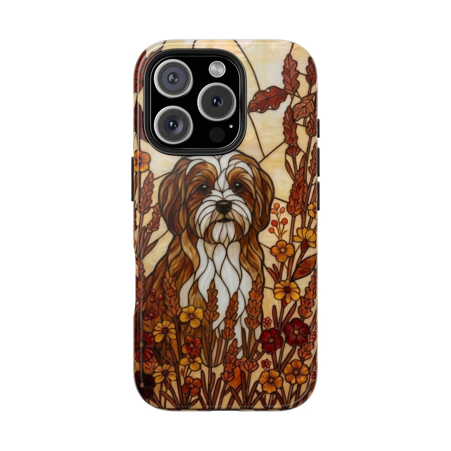 Maltese Stained Glass Style Tough Case — Autumn Warmth Theme