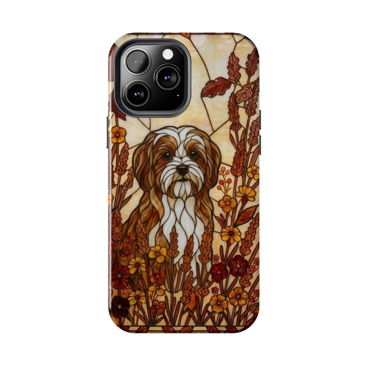 Maltese Stained Glass Style Tough Case — Autumn Warmth Theme