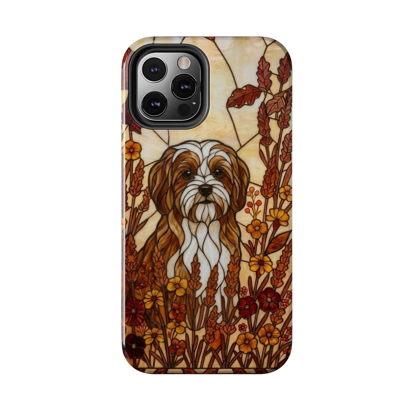 Maltese Stained Glass Style Tough Case — Autumn Warmth Theme