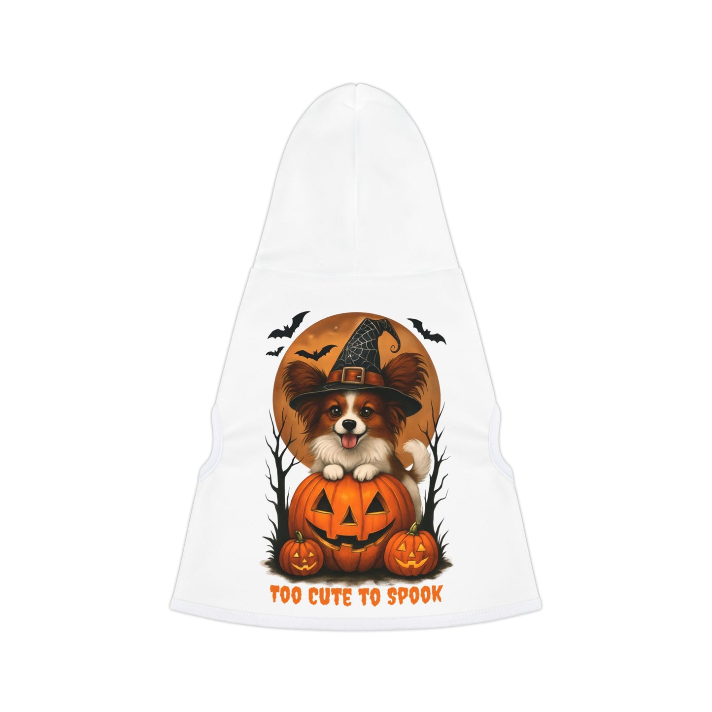 Cute Papillon White Halloween Dog Hoodie – Too Cute to Spook!