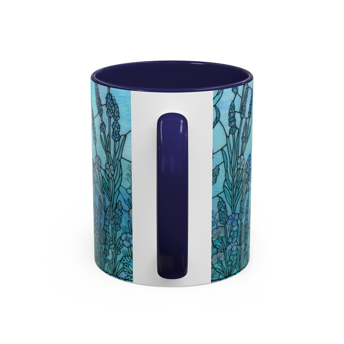 Stained Glass French Bulldog Coffee Mug — Ocean Blue Theme