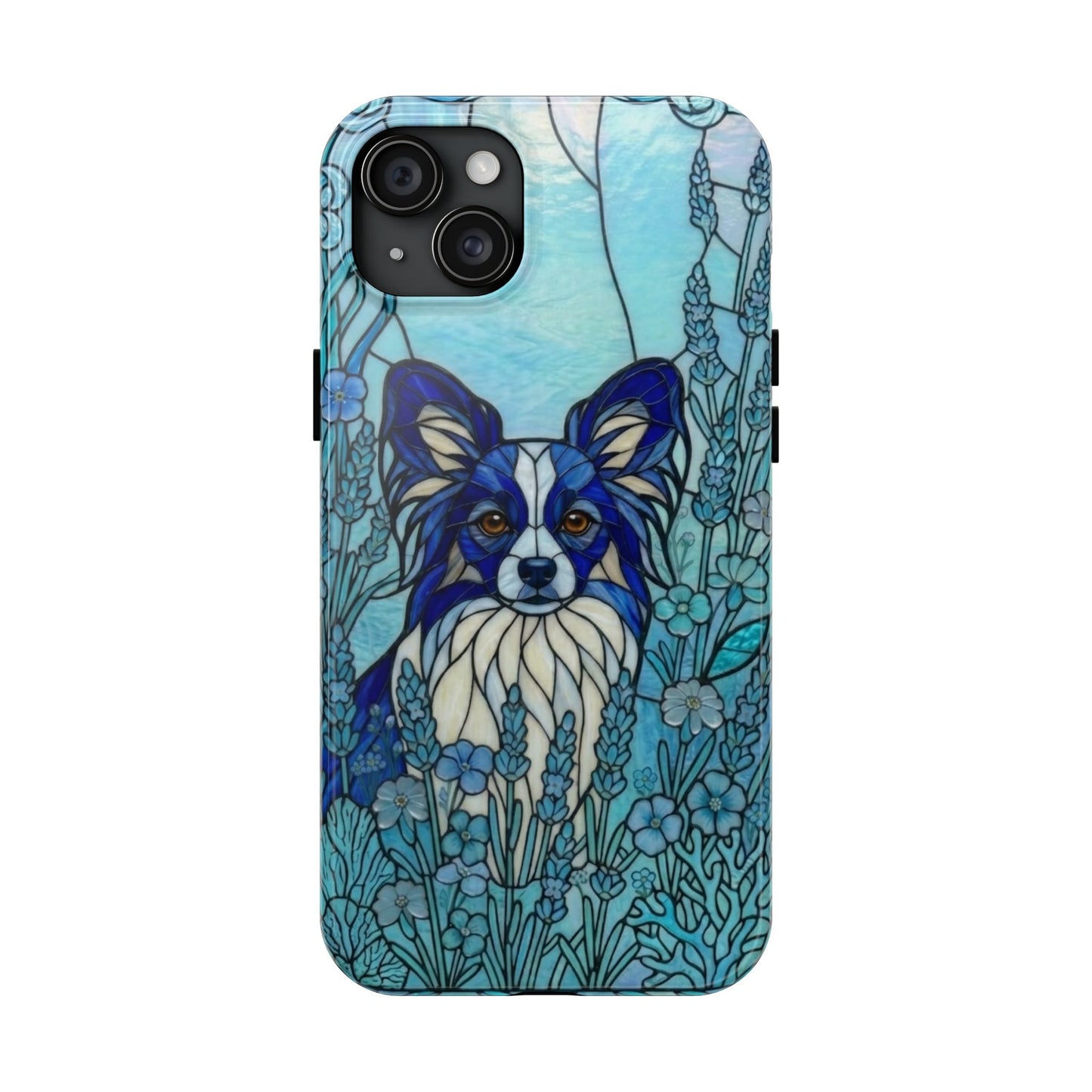 Papillon Stained Glass Style Tough Case — Ocean Blue Theme