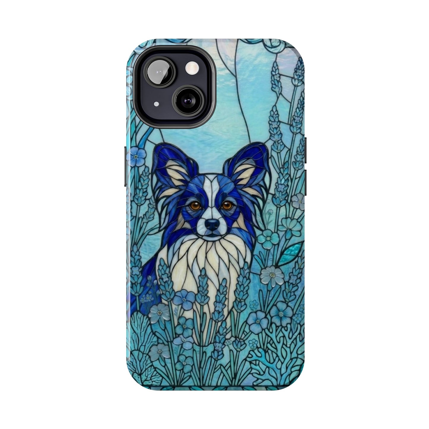 Papillon Stained Glass Style Tough Case — Ocean Blue Theme