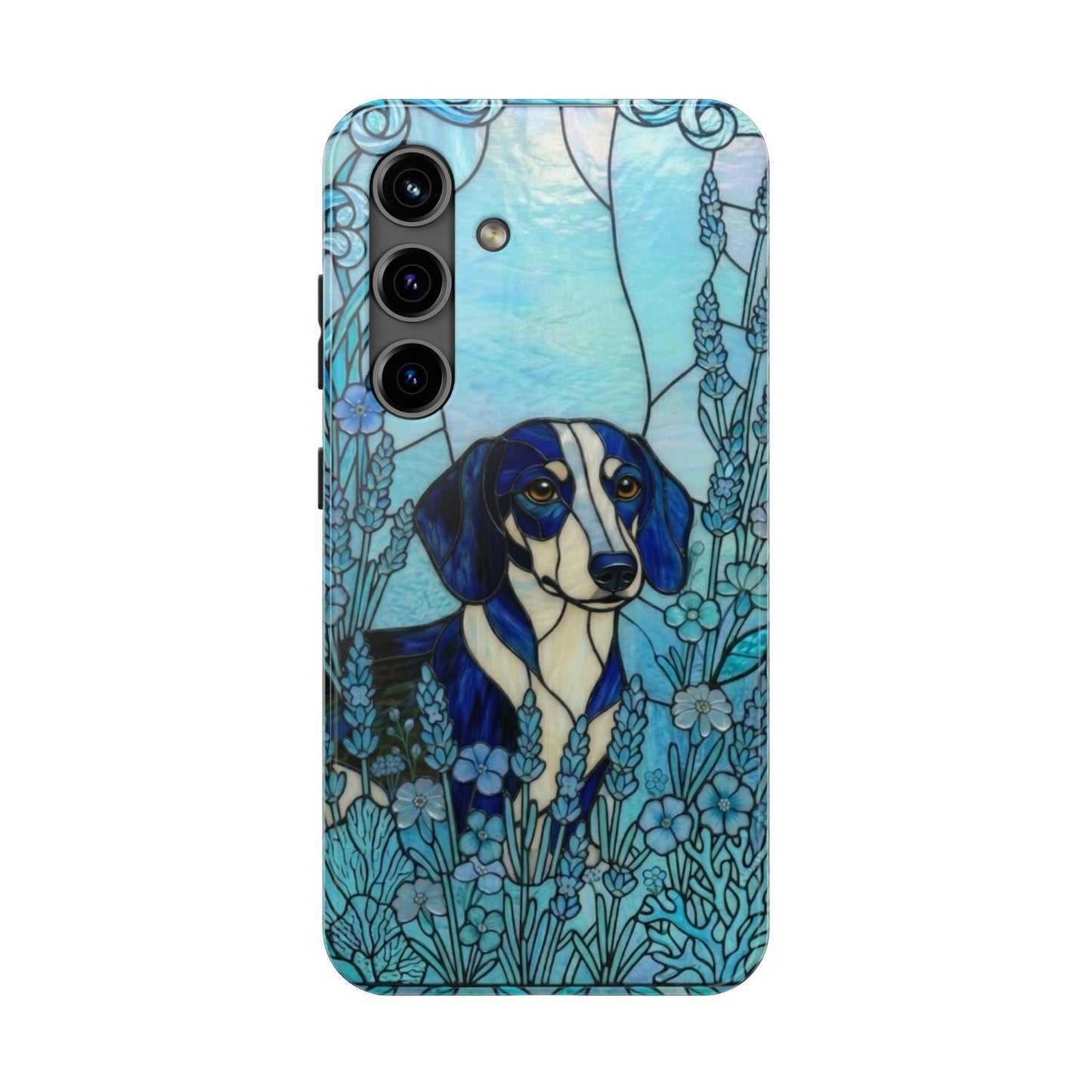 Dachshund Stained Glass Style Tough Case — Ocean Theme