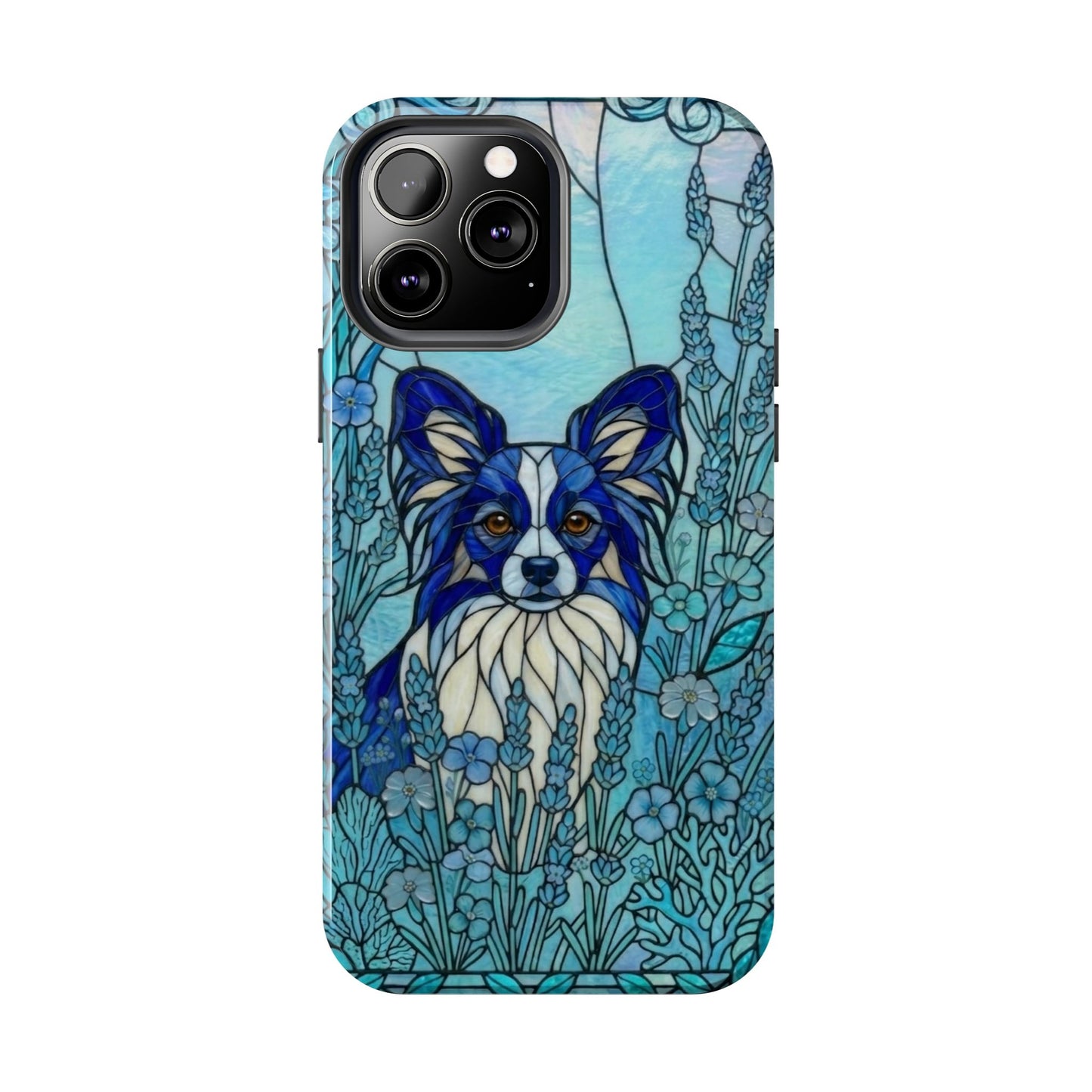 Papillon Stained Glass Style Tough Case — Ocean Blue Theme