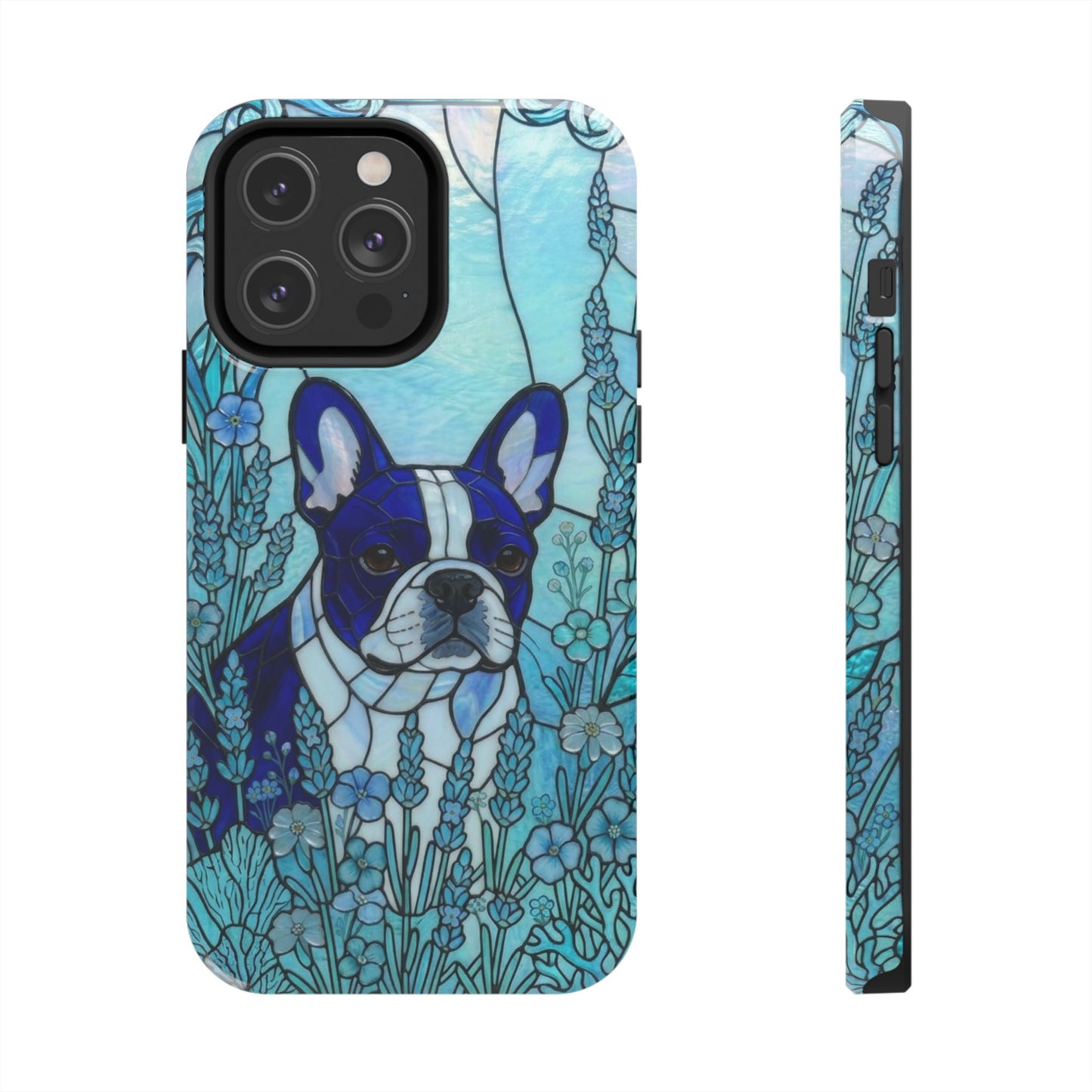 Frenchie Stained Glass Style Tough Case — Ocean Theme