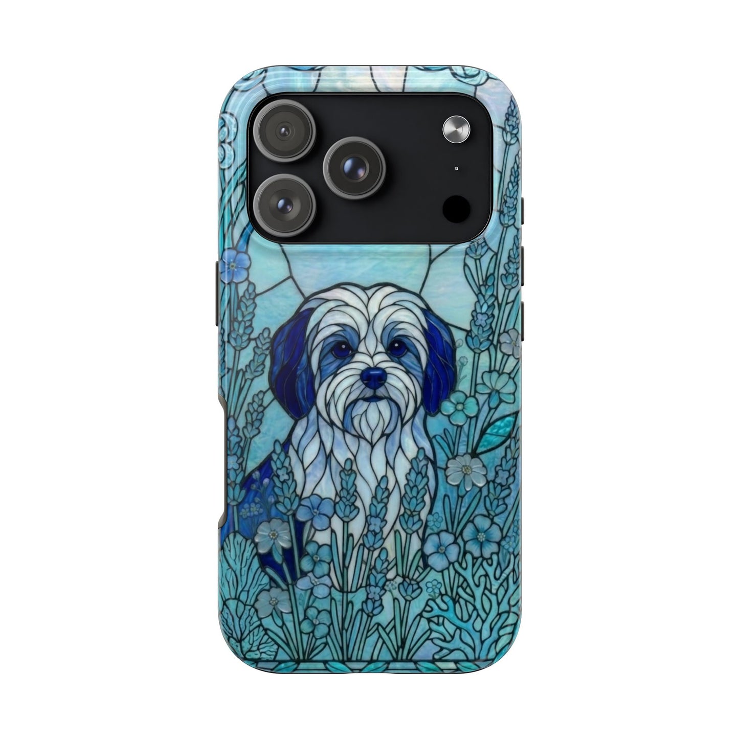 Maltese Stained Glass Style Tough Case — Ocean Blue Theme