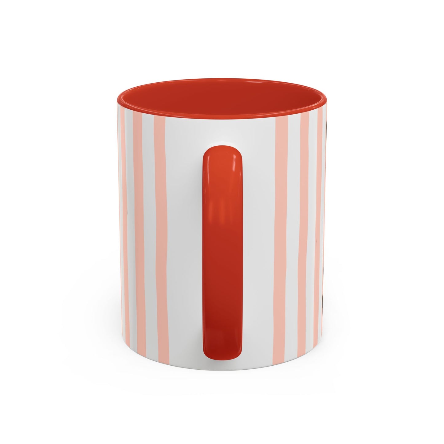 Cute Light Red Striped Mini Pinscher Ceramic Cup