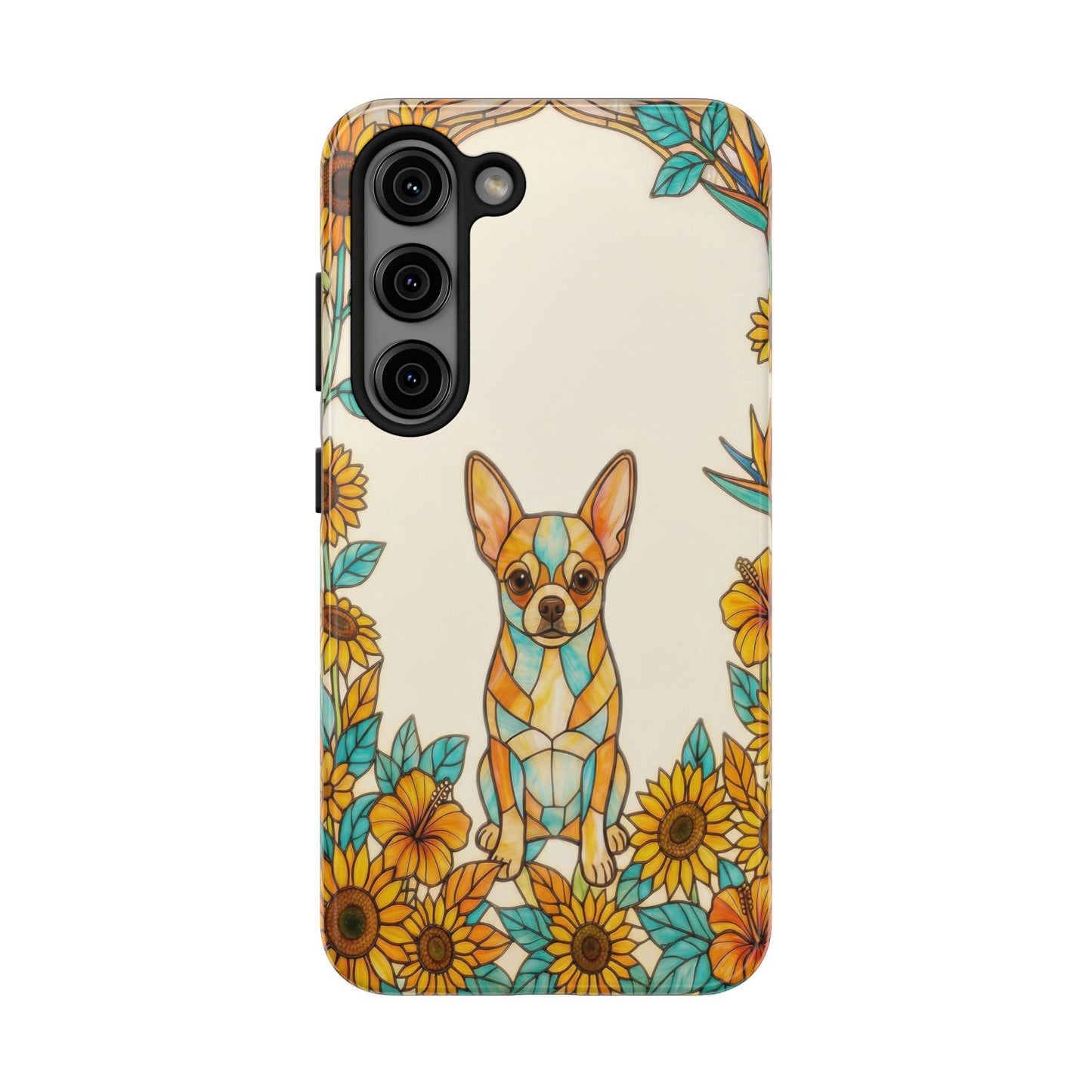 Chihuahua Stained Glass Style Tough Case — Sun & Joy Theme