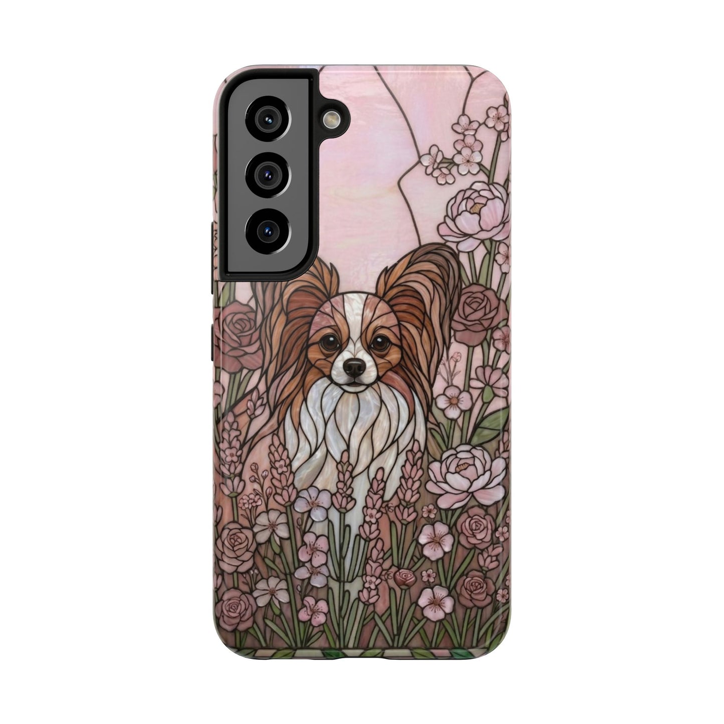 Papillon Stained Glass Style Tough Case — Rose Garden Theme