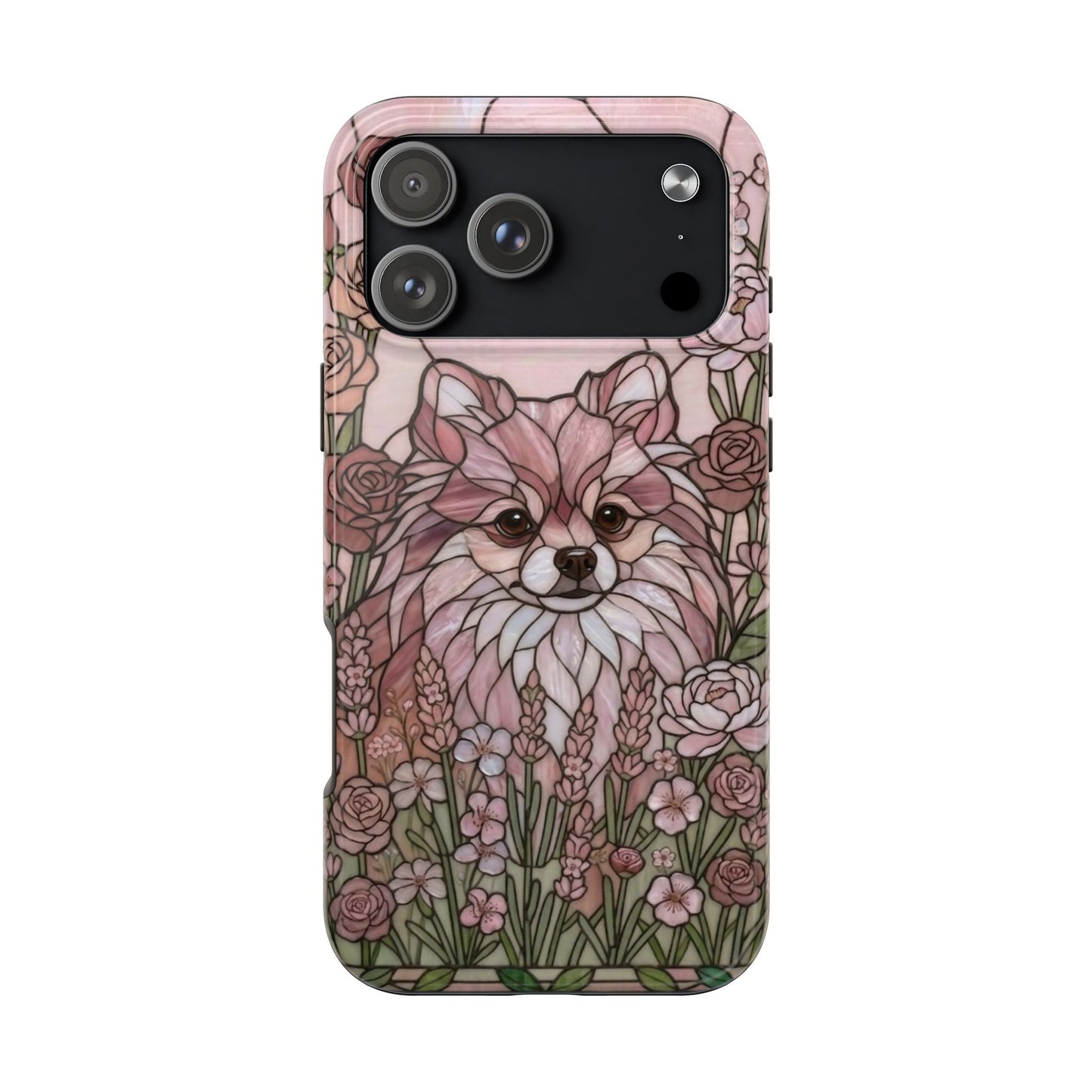 Shih Tzu Stained Glass Style Tough Case — Rose Garden Theme